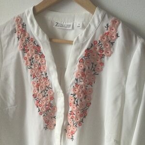 NY&Co Floral Embroidered Popover Blouse